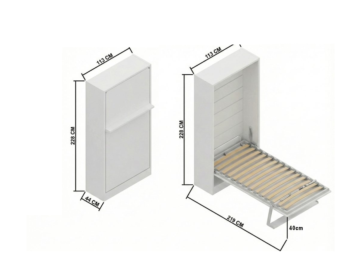 Multimo ROYAL Twin Schrankbett, 100x200 cm